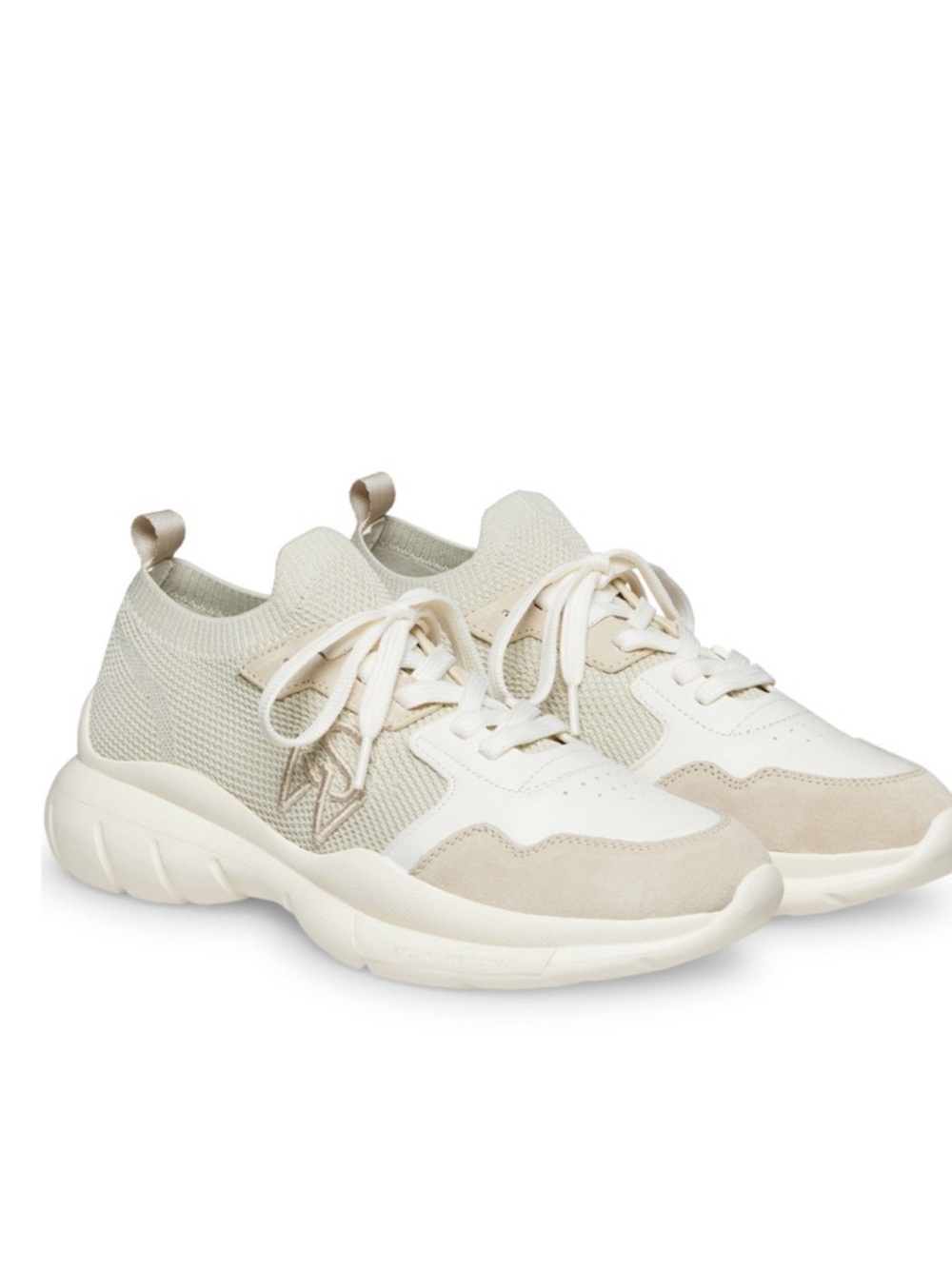 Stuart Weitzman 5050 Low Cut Sneakers Size 5 Light Beige